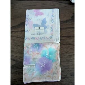 Pierre Balmain Floral Butterfly Handkerchief New